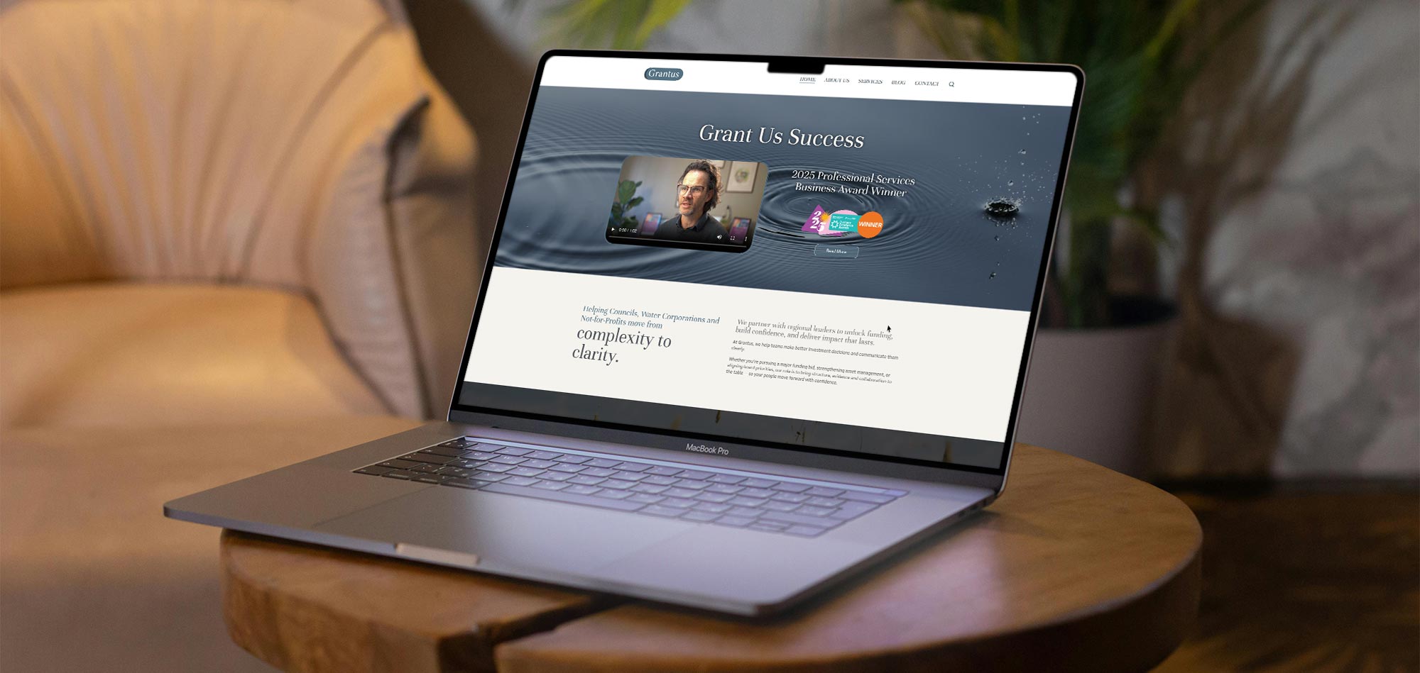 Grantus logo, WordPress website, business cards, flyers, forms, ongoing branding and marketing management by Phunkemedia.