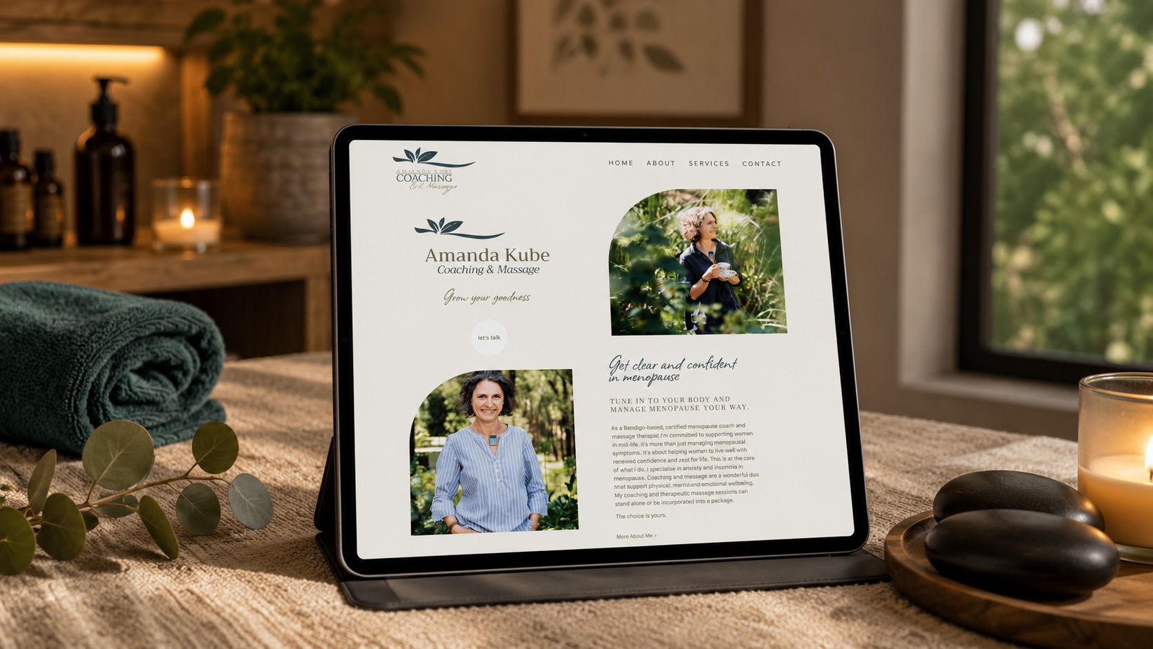 Wellness coaching and massage therapy website by Phunkemedia.