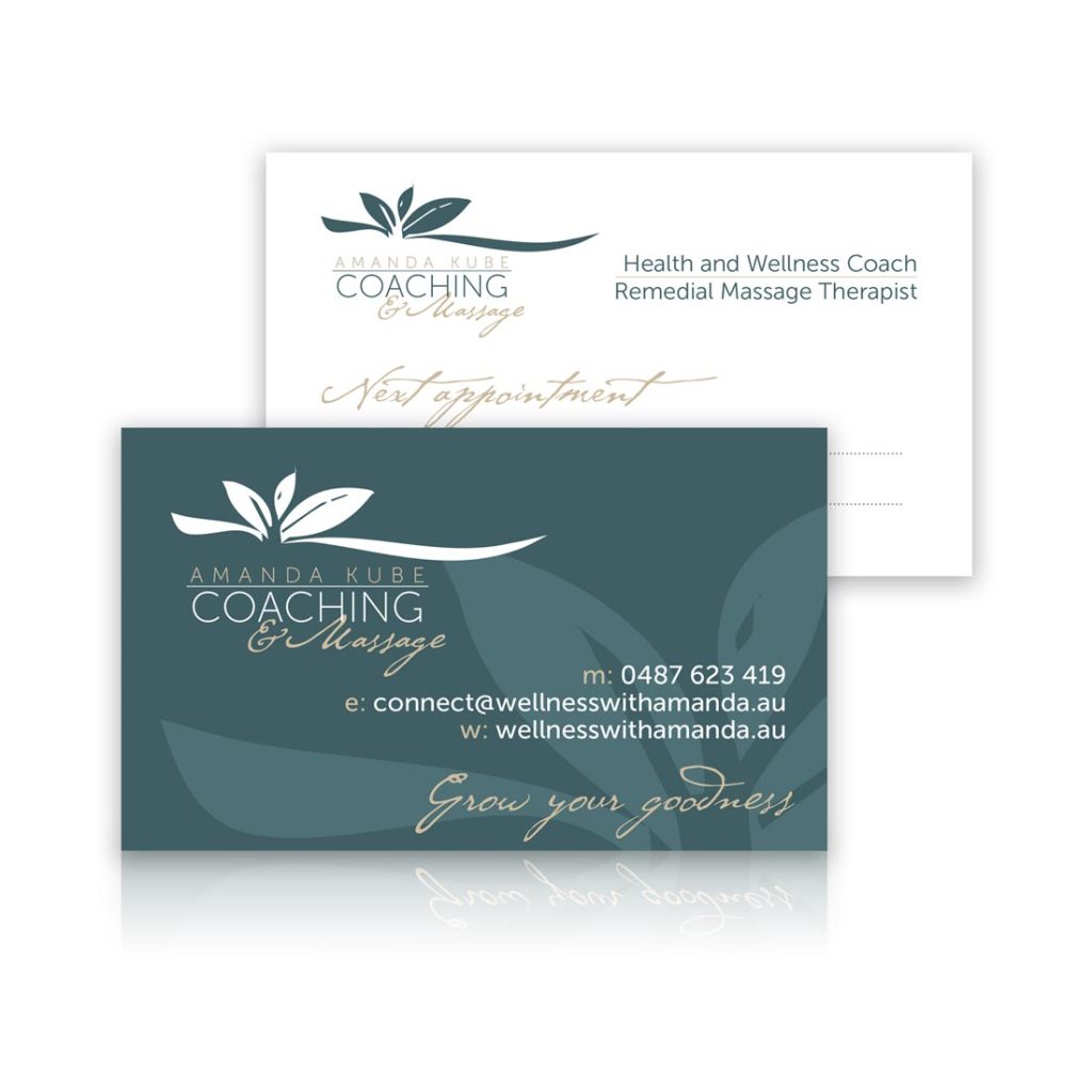 Logo and brand design for Amanda Kube Massage & Coaching designed by Phunkemedia.