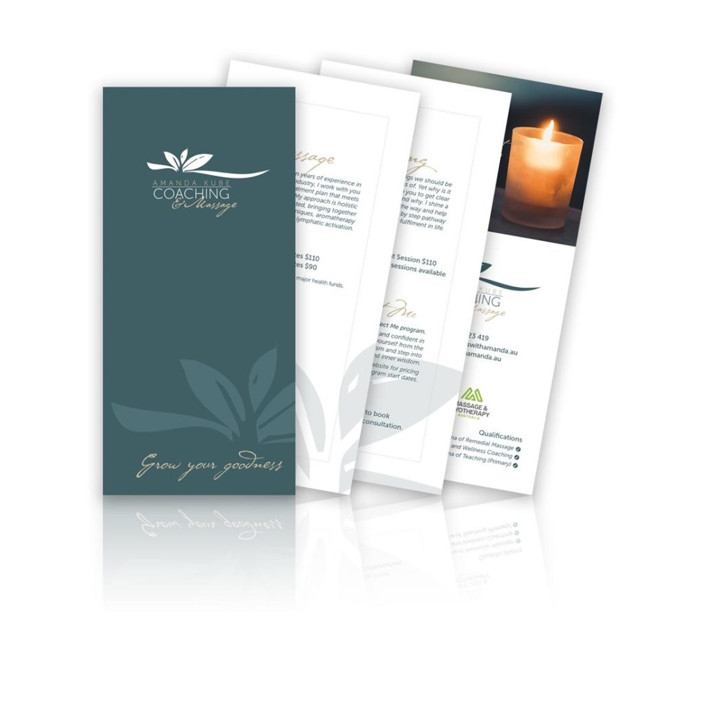 Logo and brand design for Amanda Kube Massage & Coaching designed by Phunkemedia.
